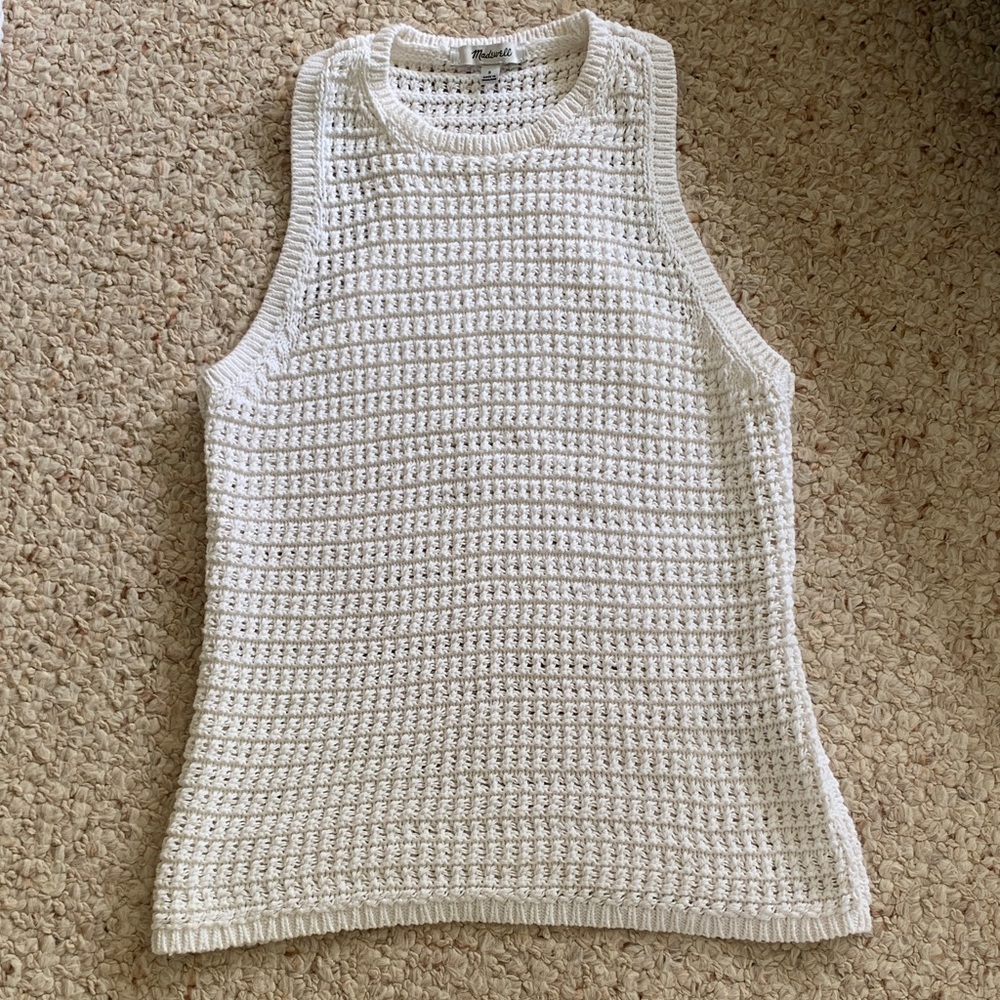 Madewell White Knit Tank Top